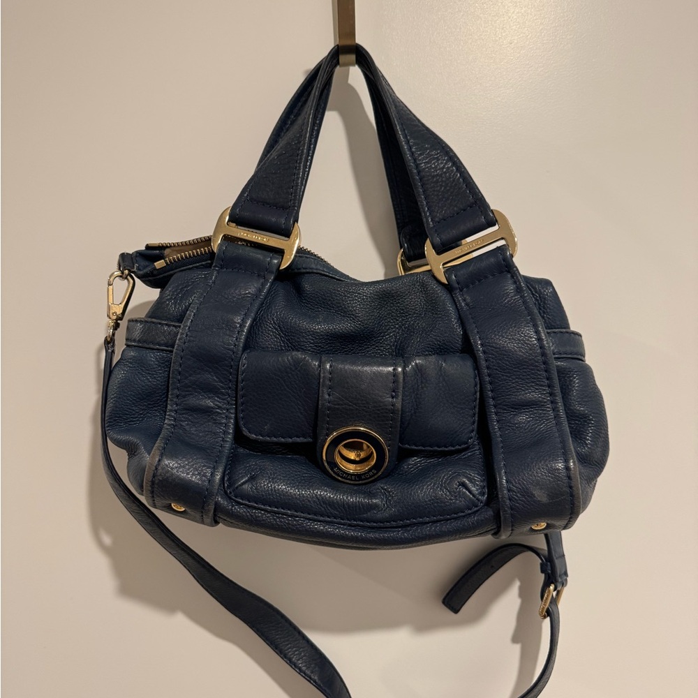 Original Leather Michael Kors Navy Cross Body